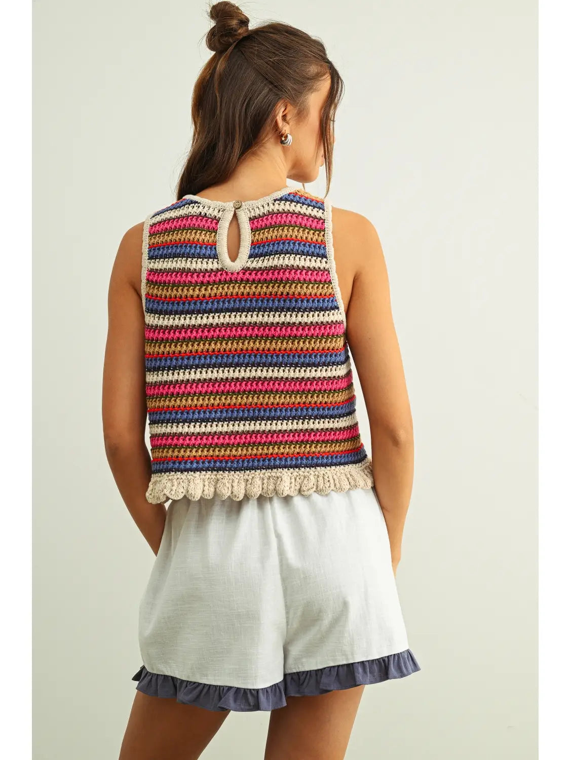 Kara Multi Color Sleeveless Knit Top