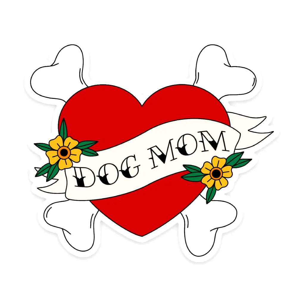 Dog Mom Heart Sticker
