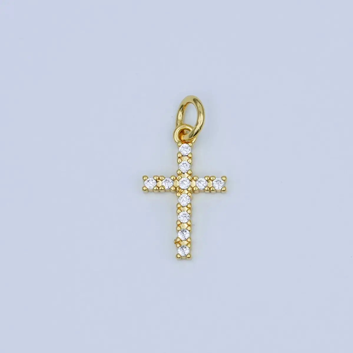 24K Gold Filled Micro Paved Cross Charm