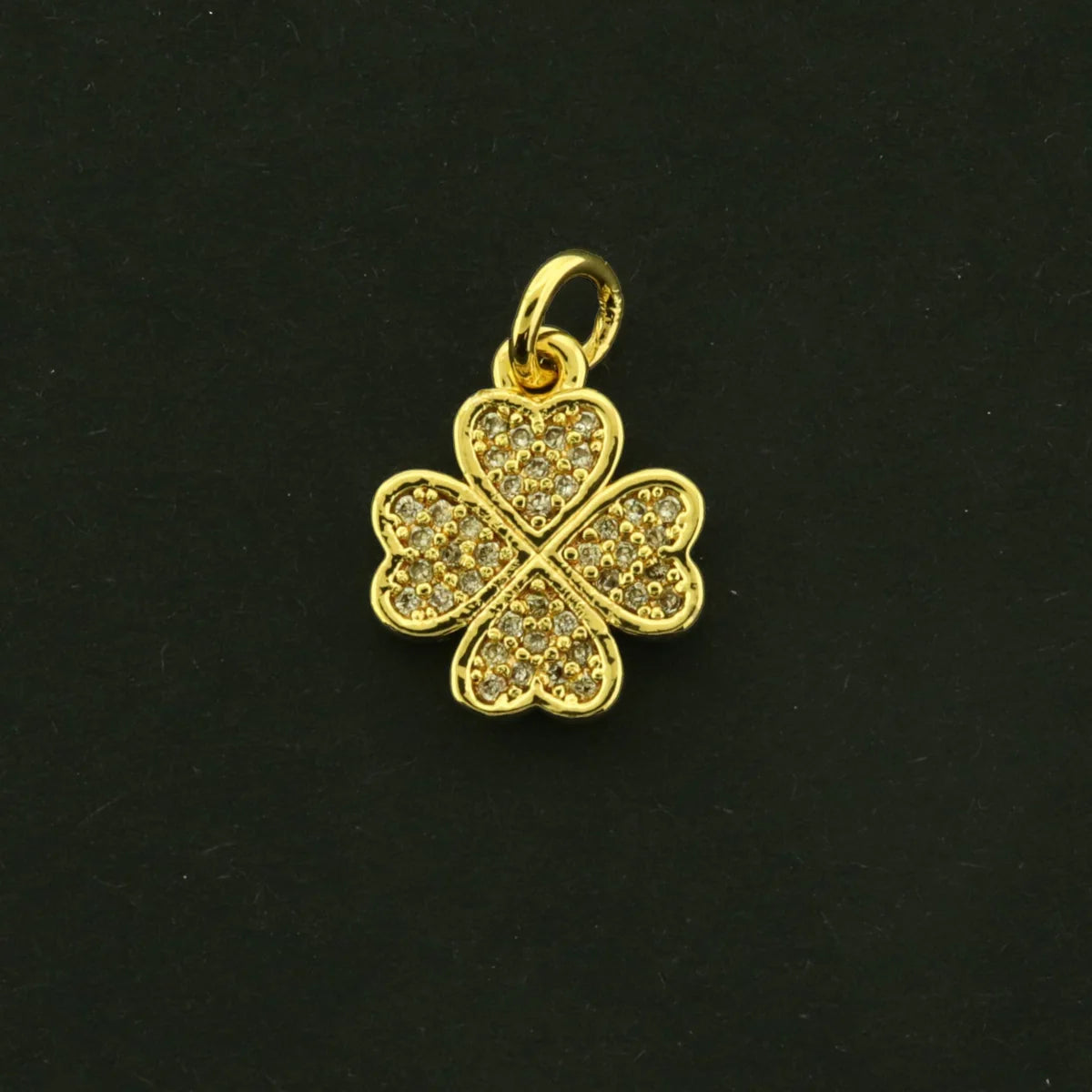 18k Four Leaf Clover Heart Charms