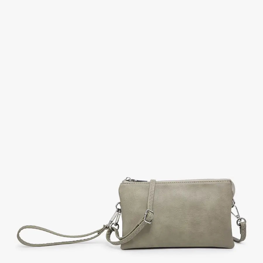 Vegan Leather Compartment Crossbody/Wristlet