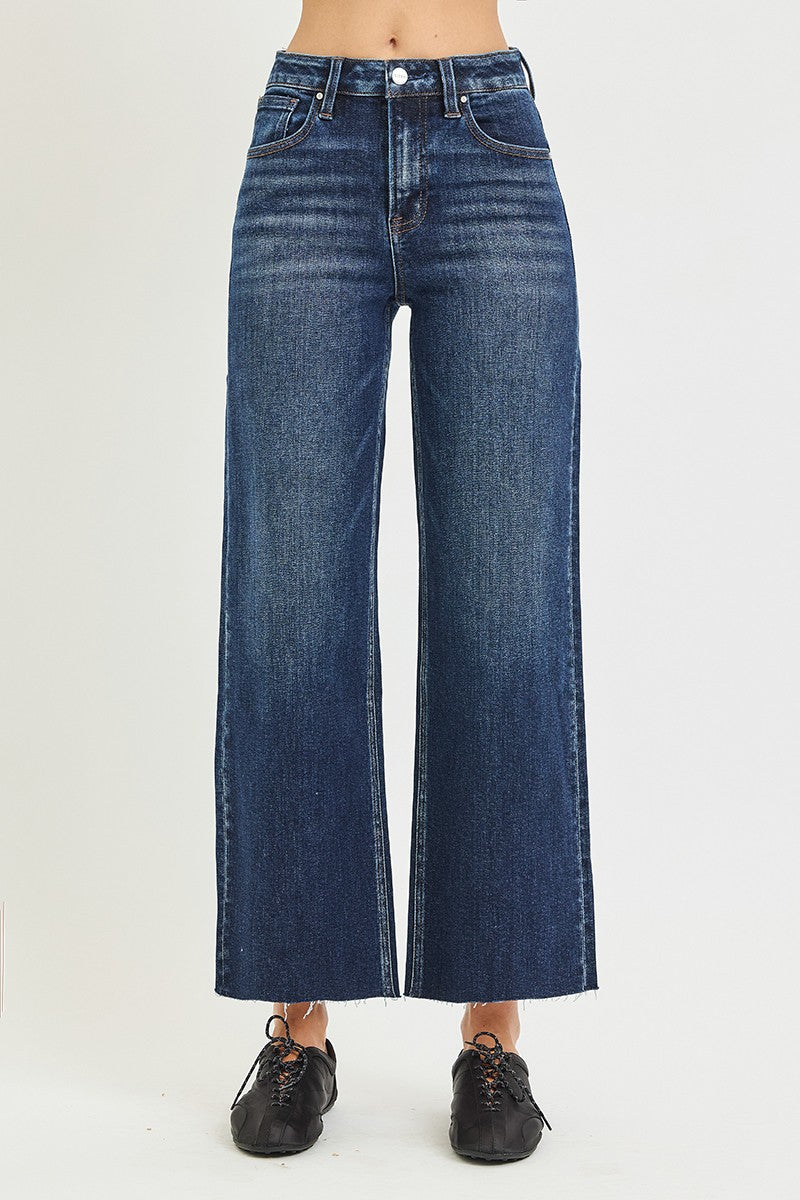 Finn High Rise Cropped Wide Leg Jeans