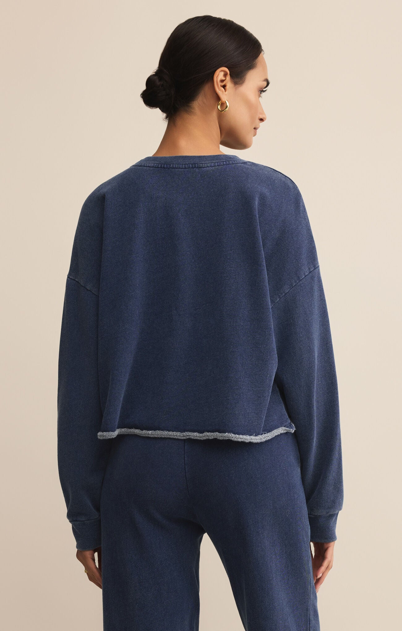 Marjorie Knit Denim Sweatshirt