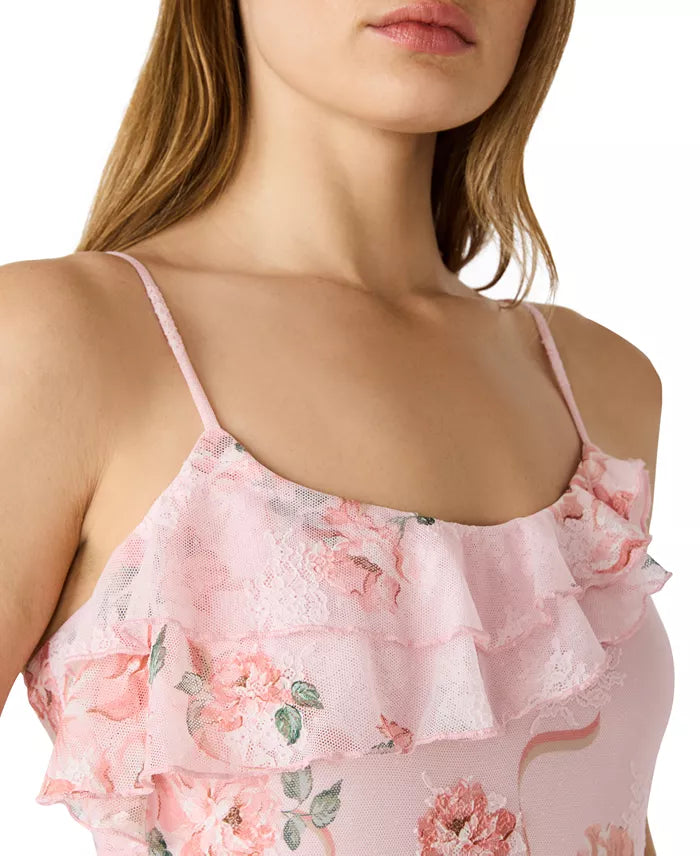 Juliany Floral Printed Mesh Midi Dress