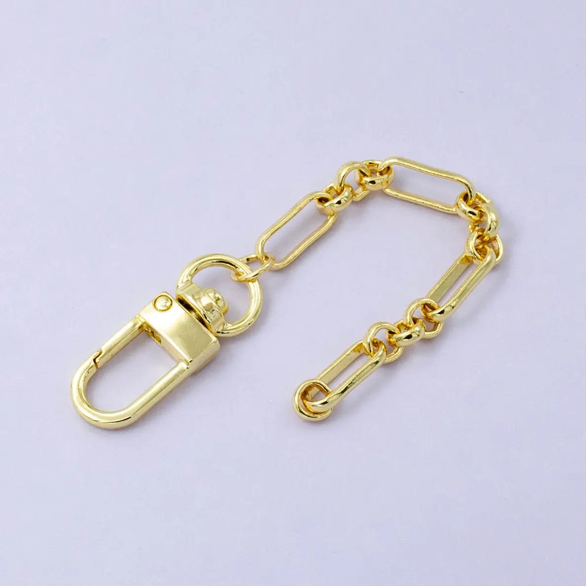 24K Gold Filled Rolo Paperclip Chain Link Bag Purse Charm