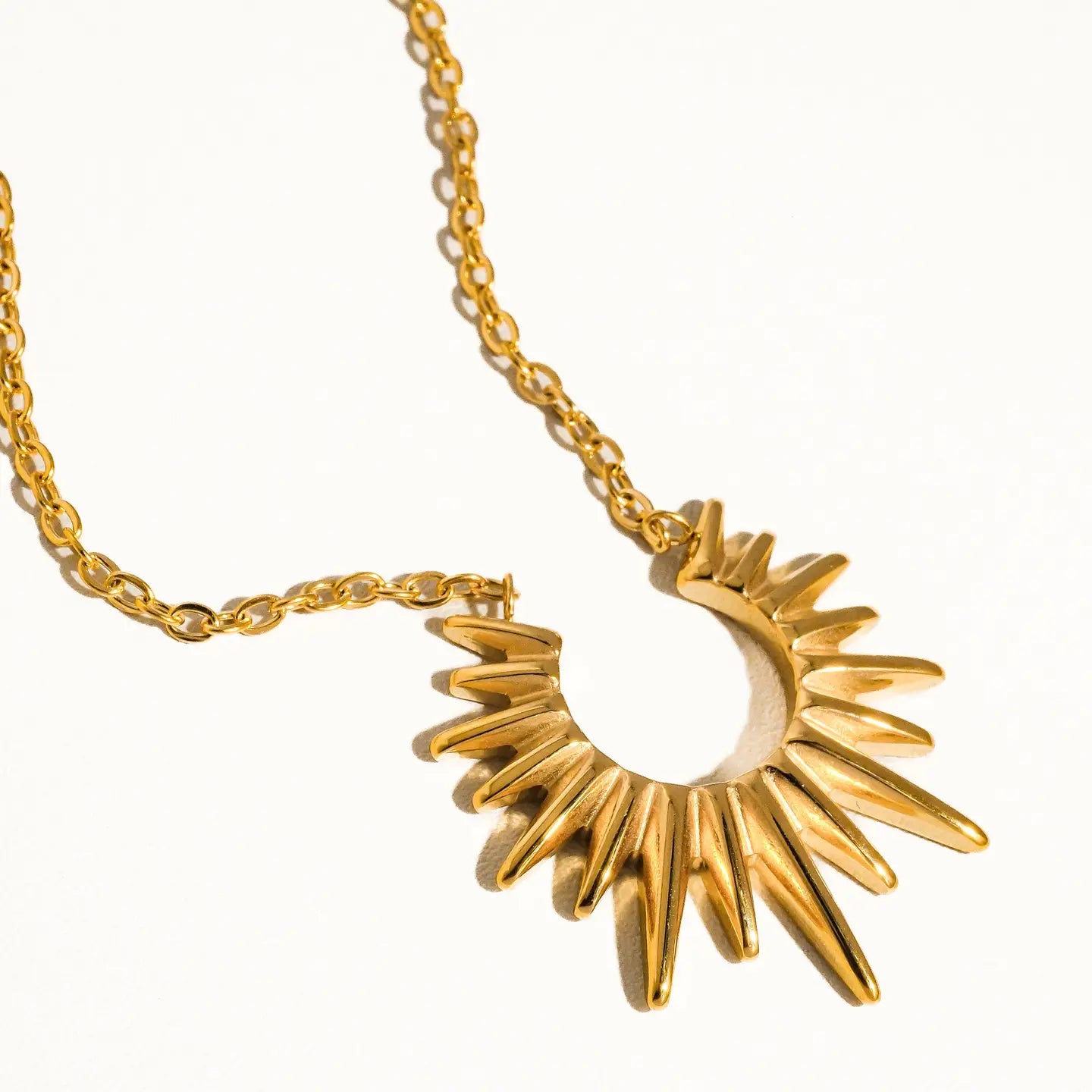 Non-Tarnish Gold Sun Necklace