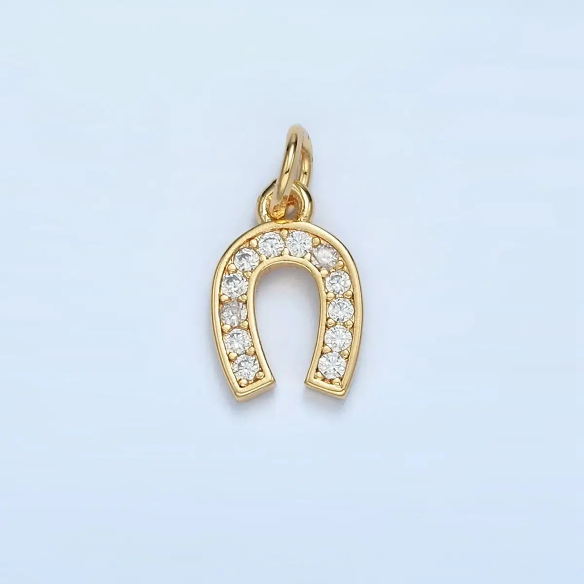 24K Gold Filled Cz Horseshoe Charm