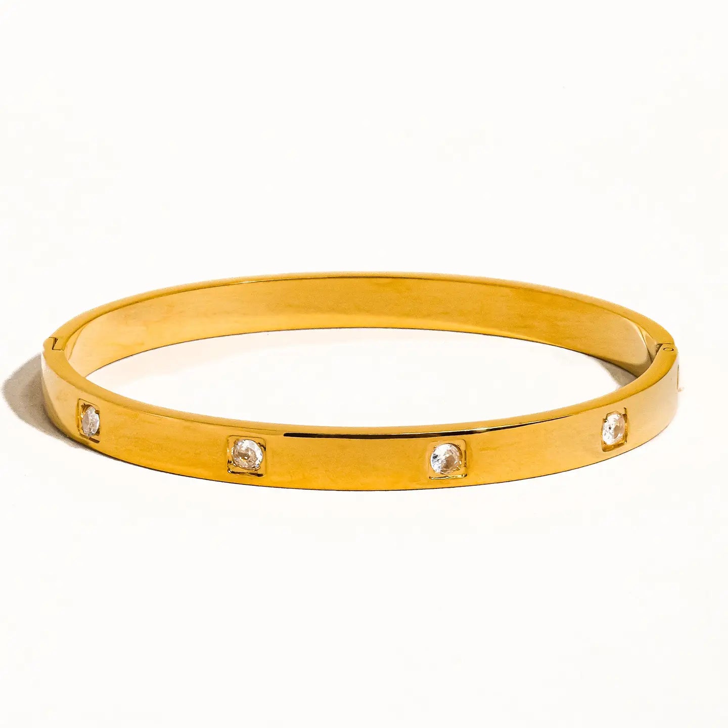 18K Gold Non-Tarnish Classic Cz Bangle