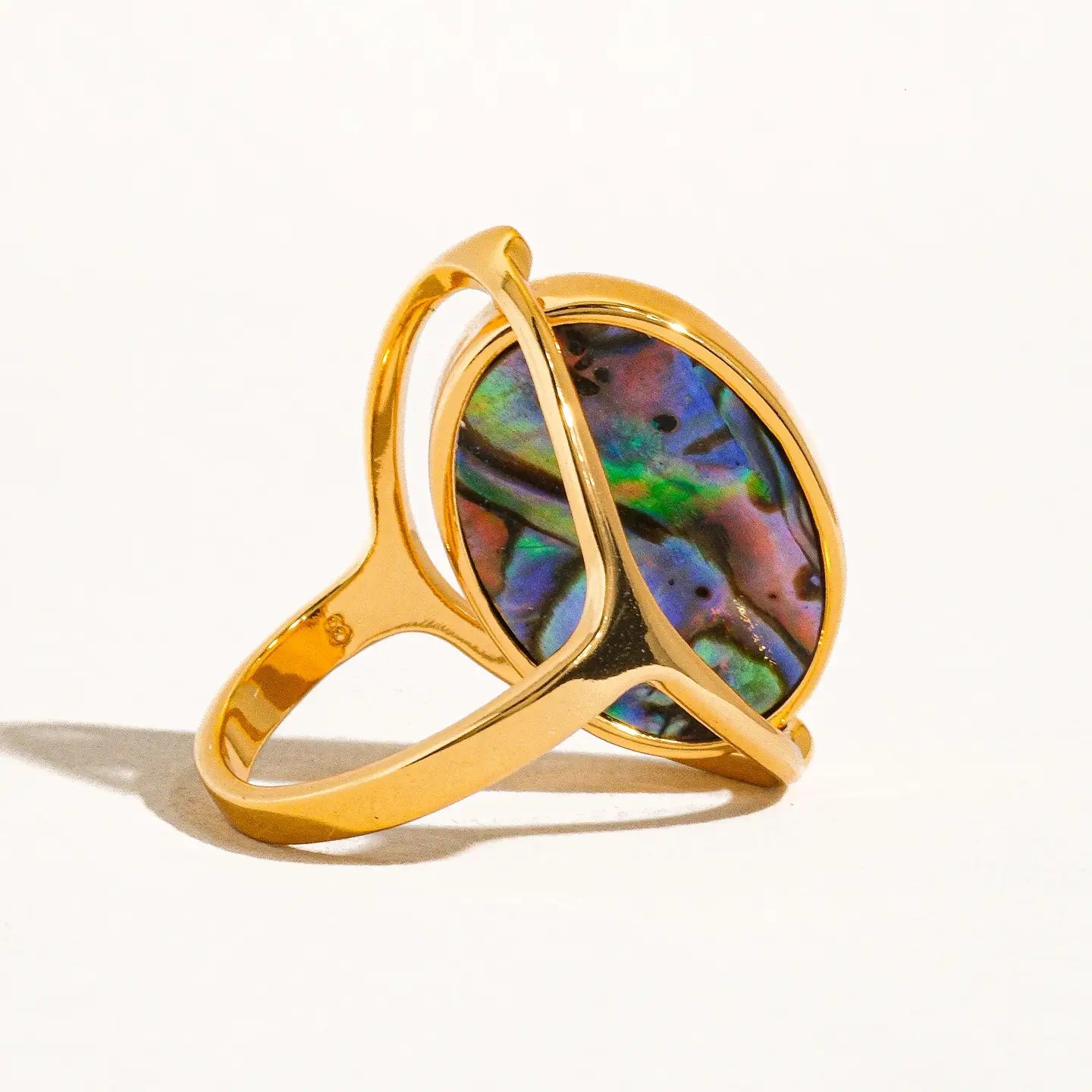 18K Gold Double-Sided Shell Ring