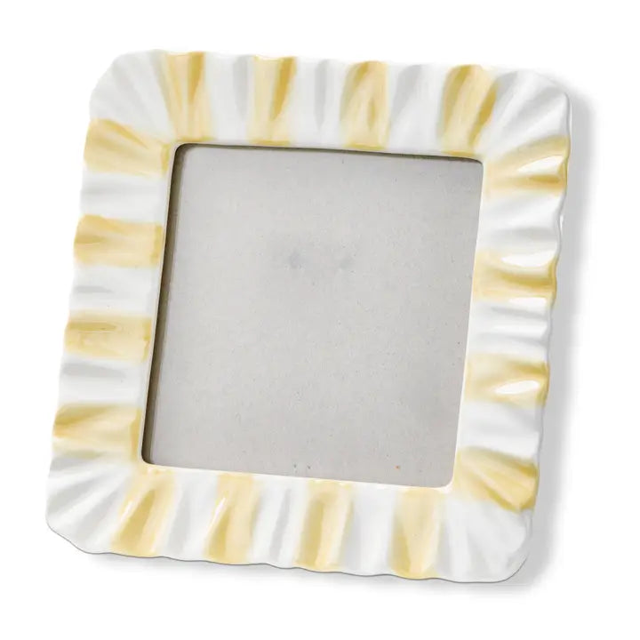 Yellow Stripe Ruffle Photo Frame