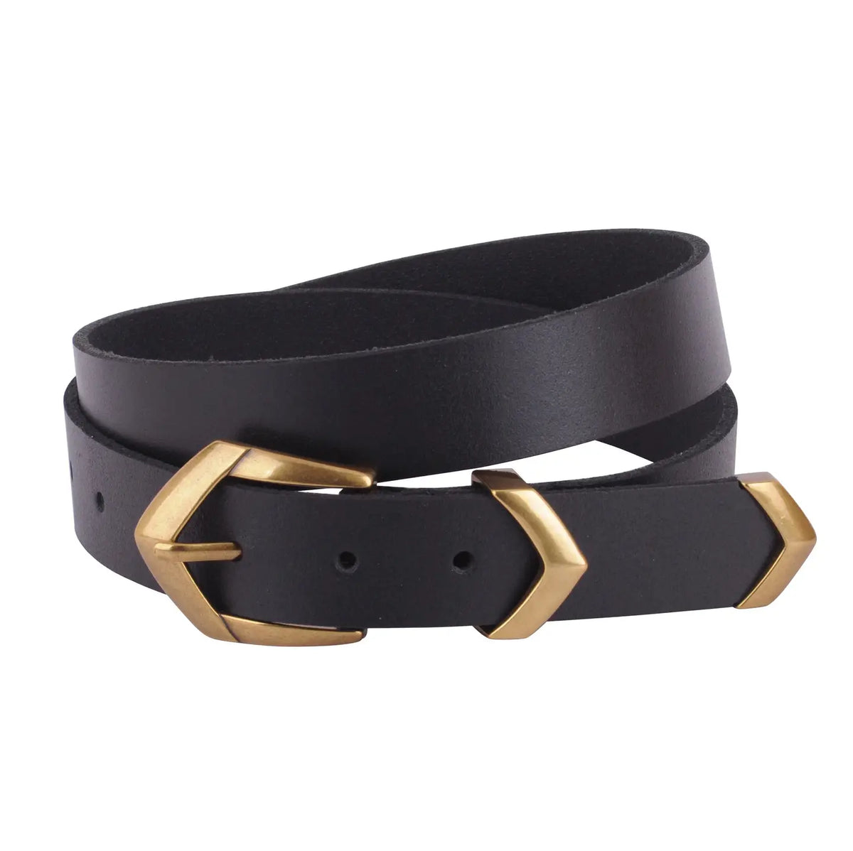Angular Chevron Buckle Leather Belt