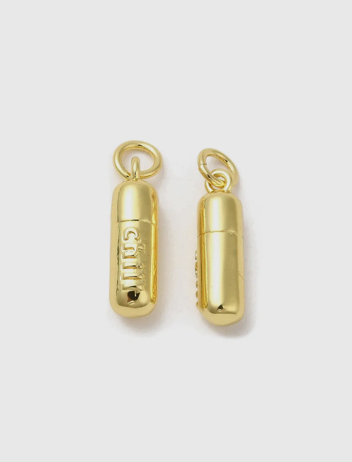 Gold Chill Pill Charm