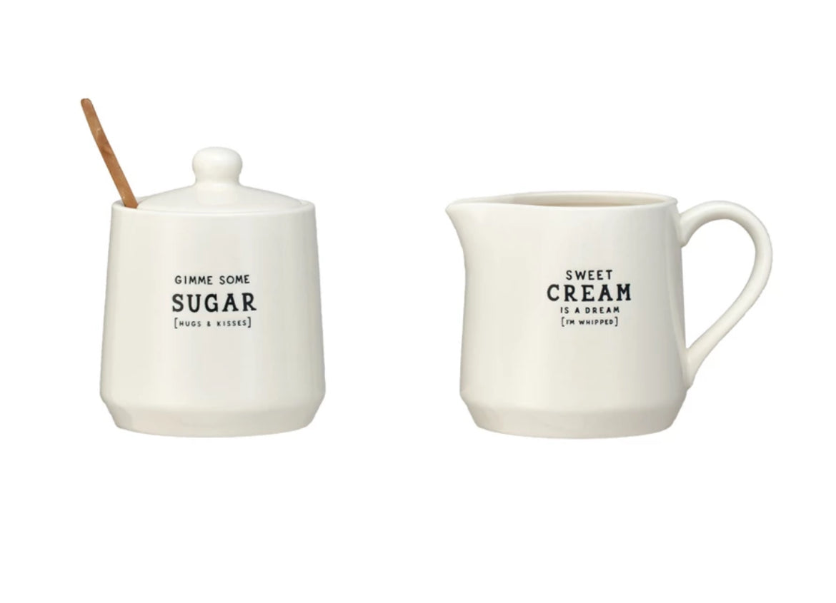 Cream & Sugar Stoneware Set