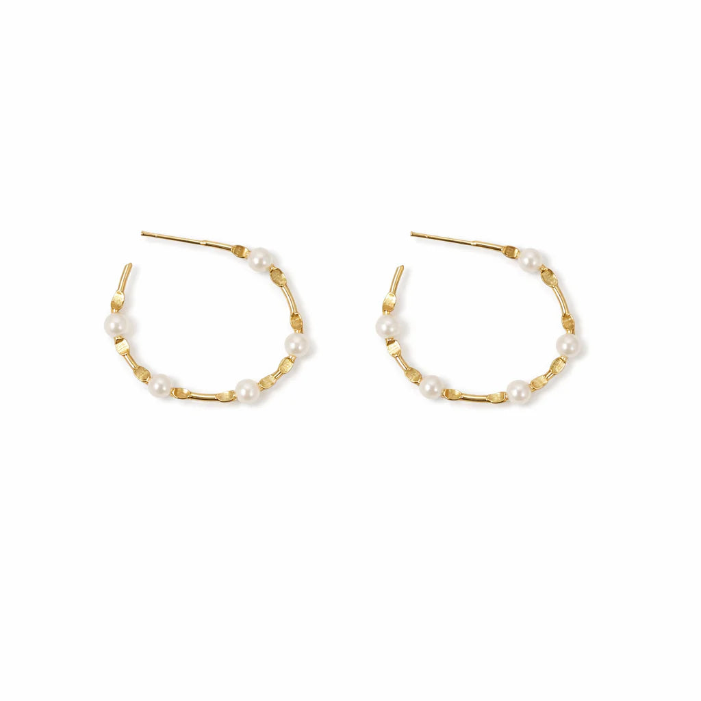 Greta Pearl Hoop Small