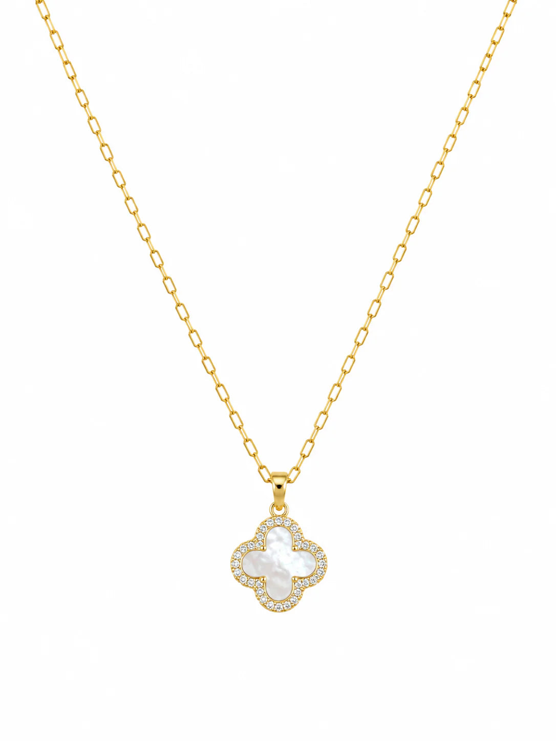 Mother of Pearl Quatefoil Necklace