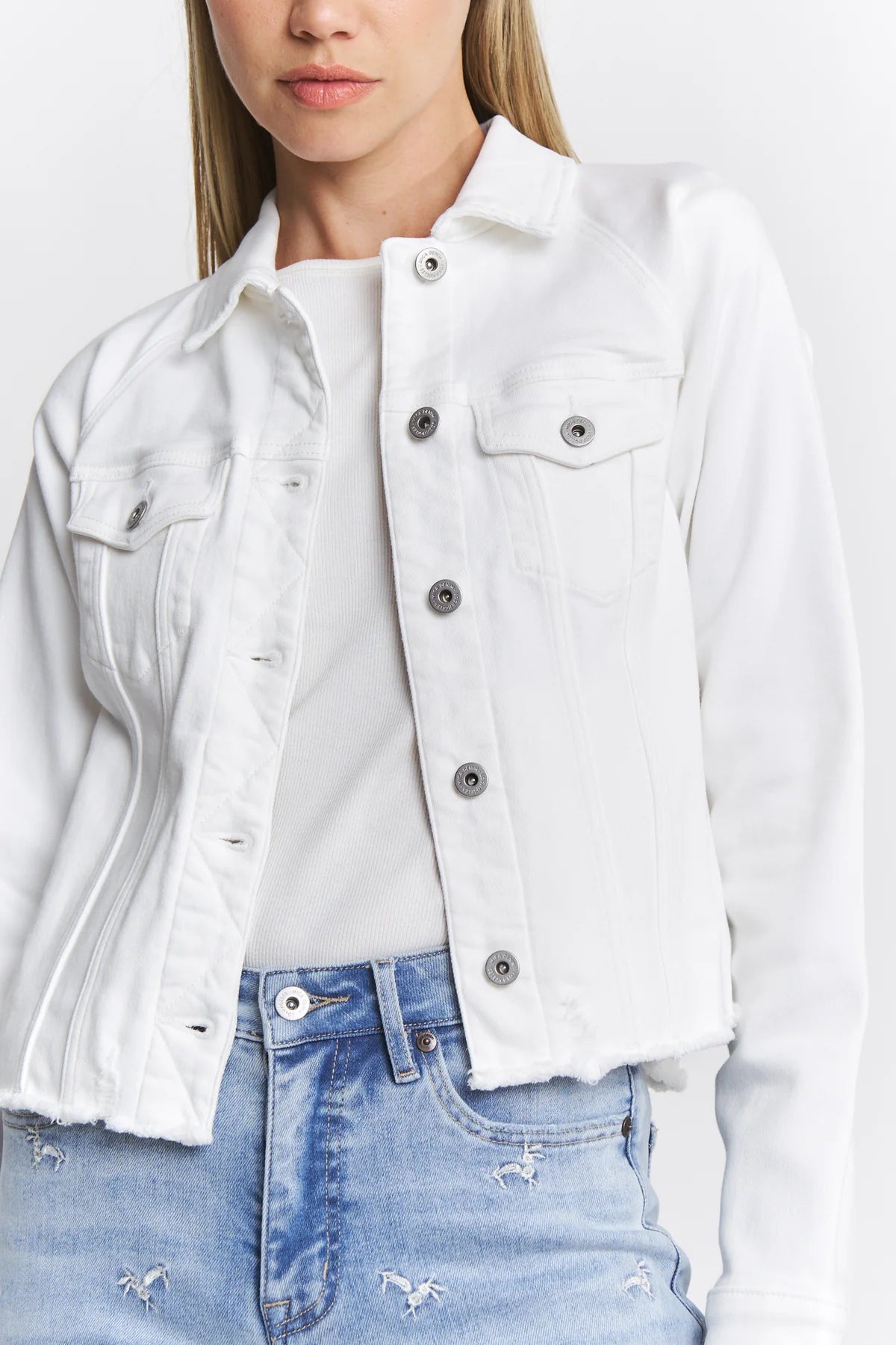 Whitney White Stretch Denim Jacket