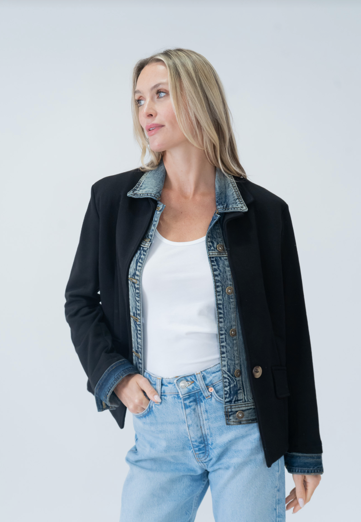 Veronica Mixed Media Blazer