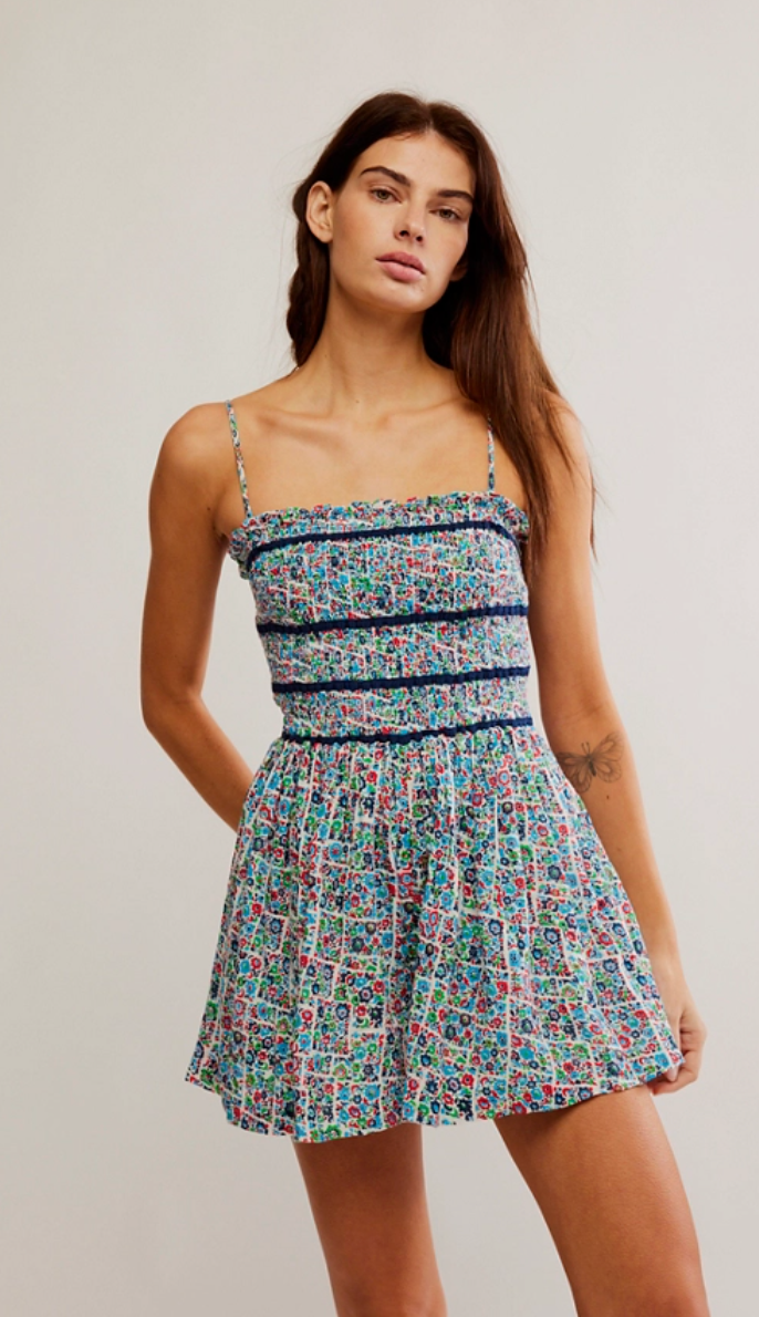 Maisy Printed Smocked Romper