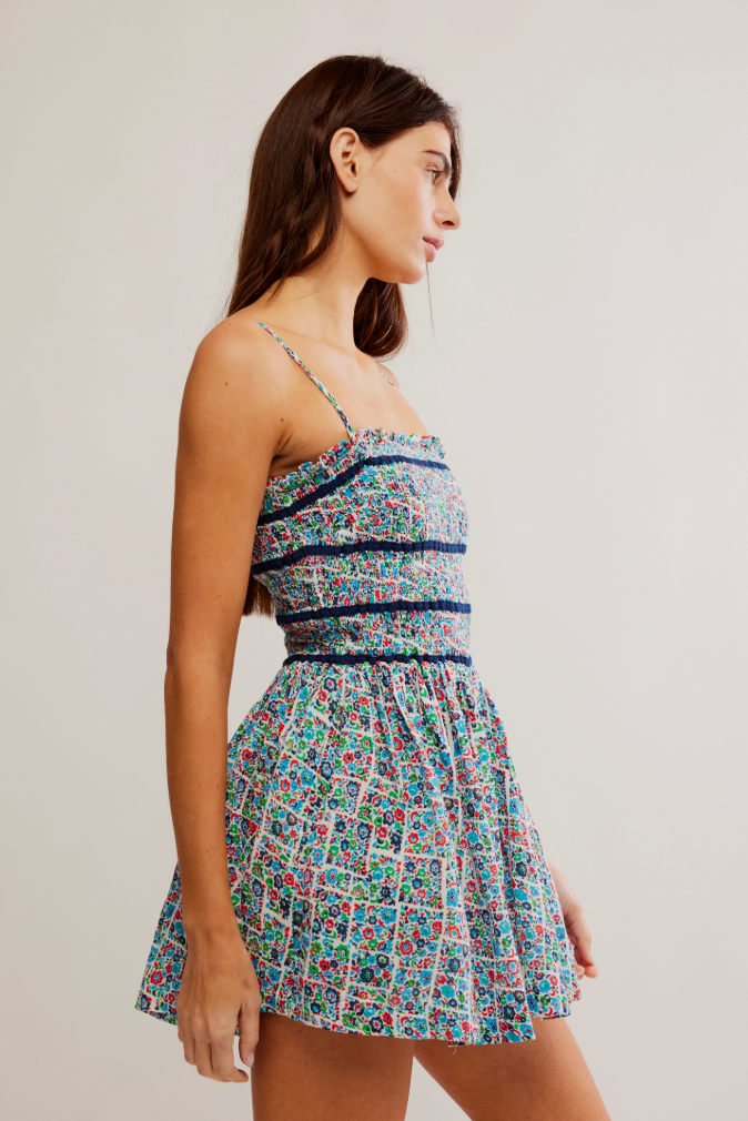 Maisy Printed Smocked Romper