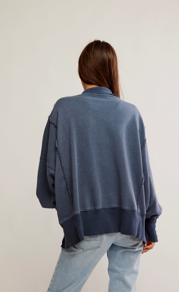 Madelyn Henley Quarter Button Up Sweatshirt