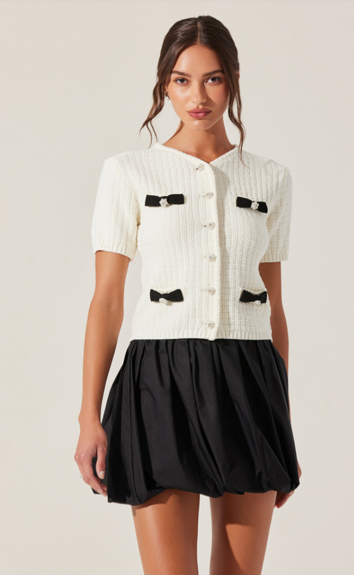Reina Short Sleeve Button Cardigan
