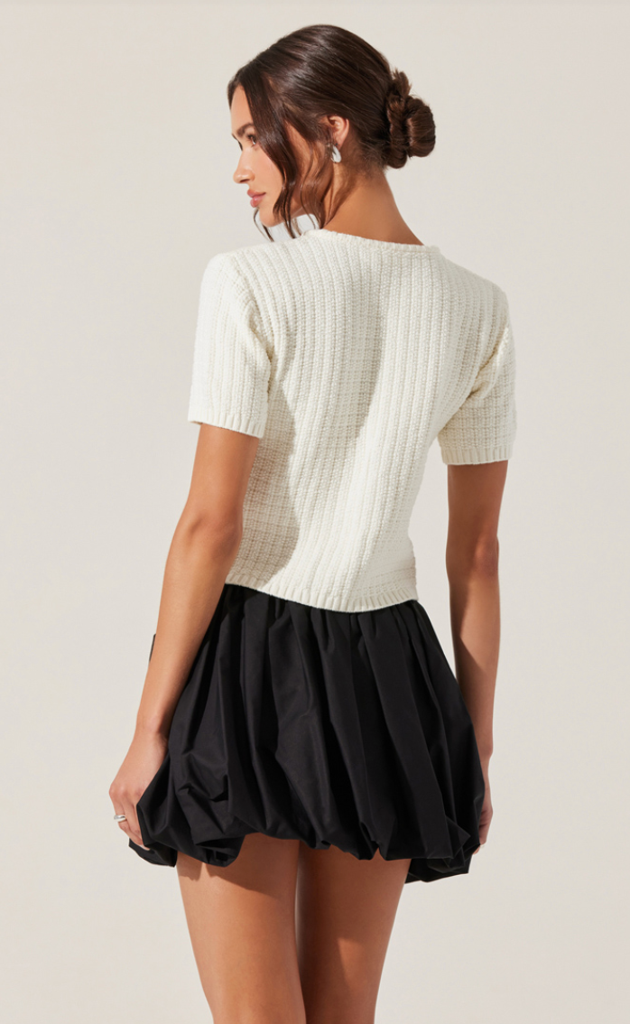 Reina Short Sleeve Button Cardigan