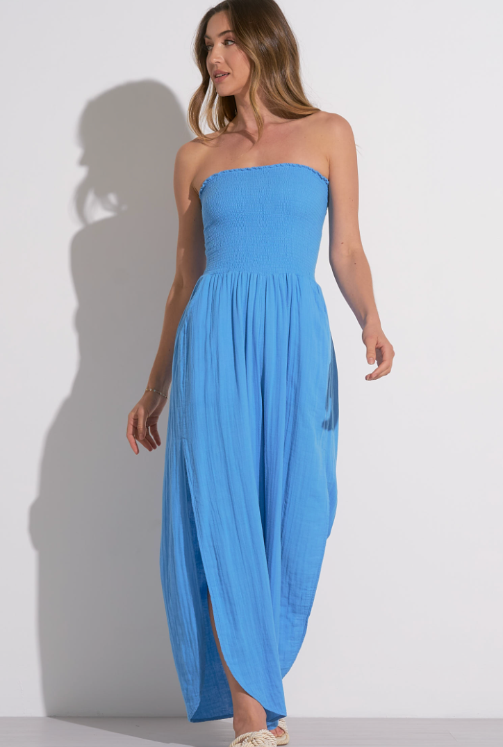 Sonia Strapless Smocked Jumpsuit