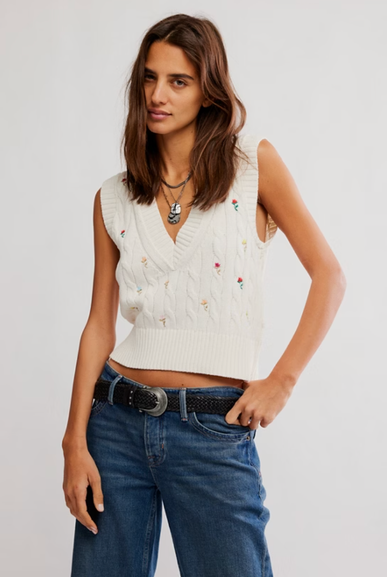 Alanna Embroidered Floral Vest