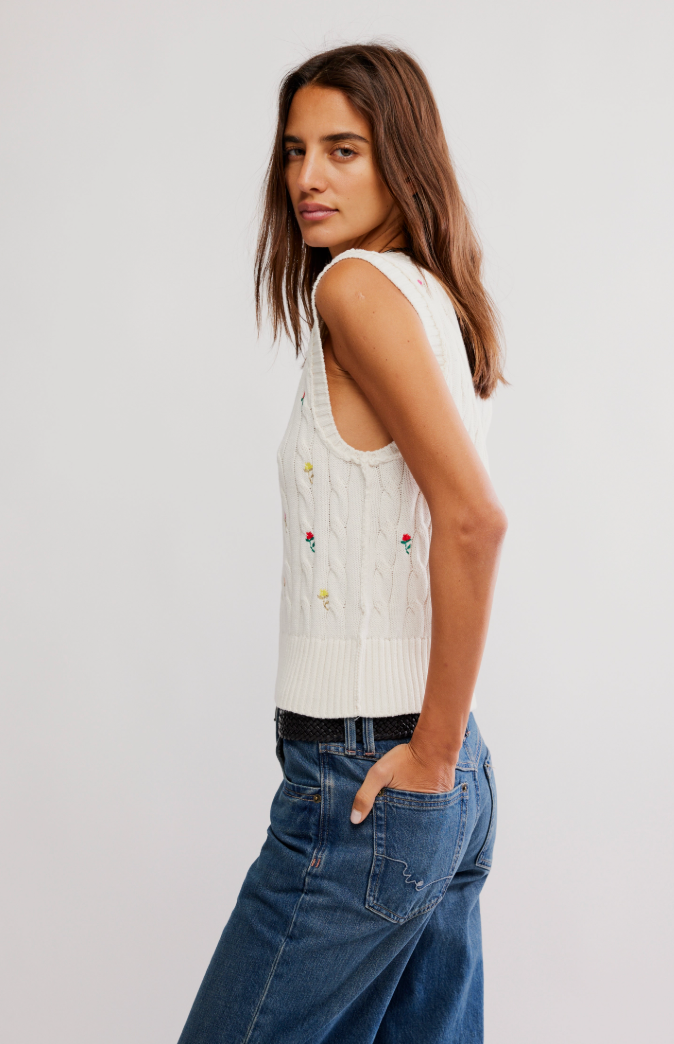 Alanna Embroidered Floral Vest
