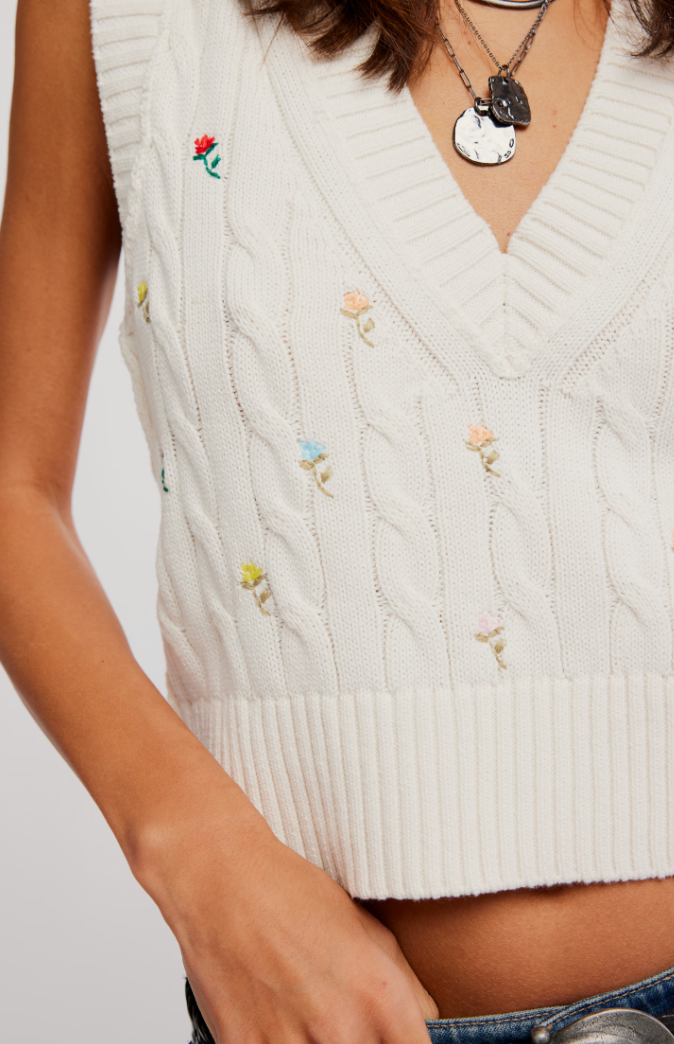 Alanna Embroidered Floral Vest