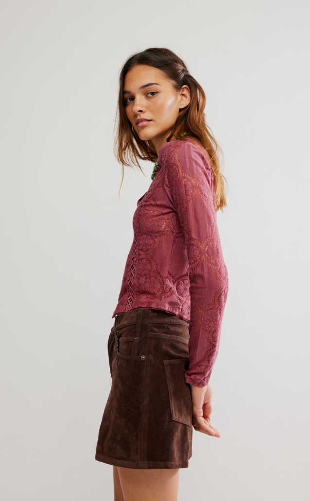 Andie Lace Long Sleeve Top