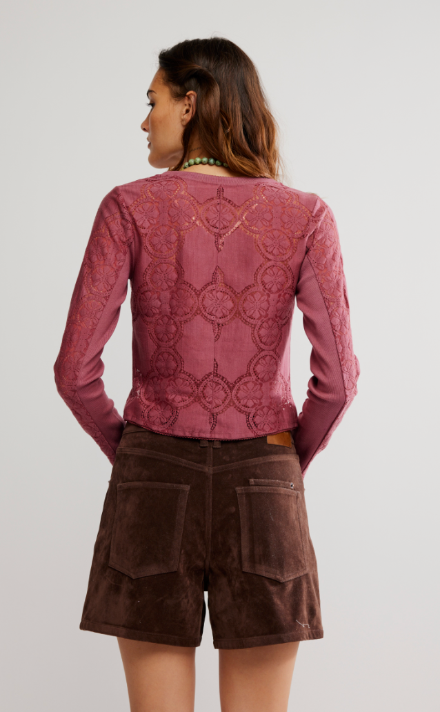 Andie Lace Long Sleeve Top