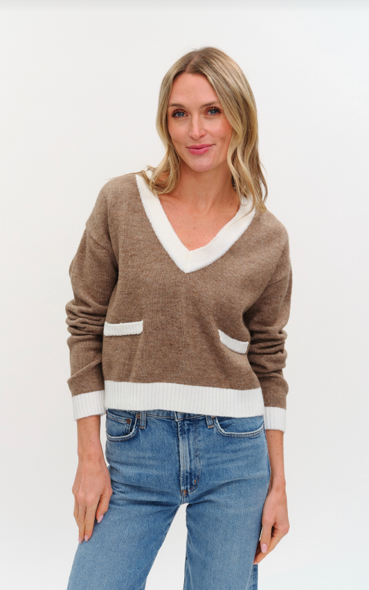 Seraphina Colorblock V-Neck Sweater