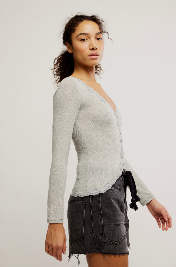 Willow Lace Ribbed Knit Top