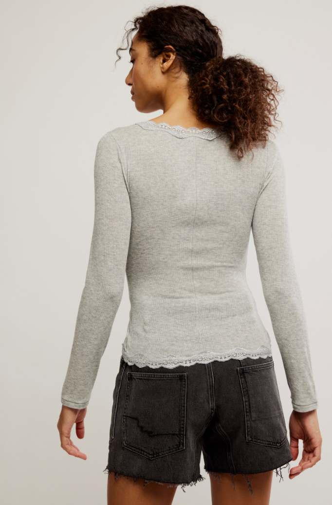 Willow Lace Ribbed Knit Top