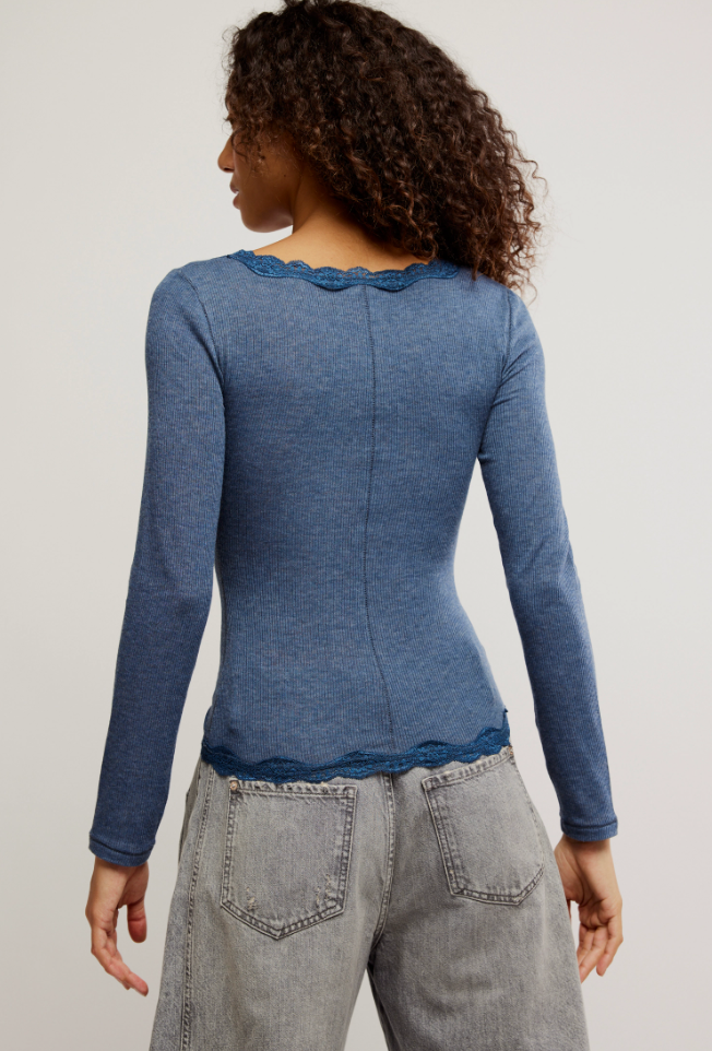 Willow Lace Ribbed Knit Top