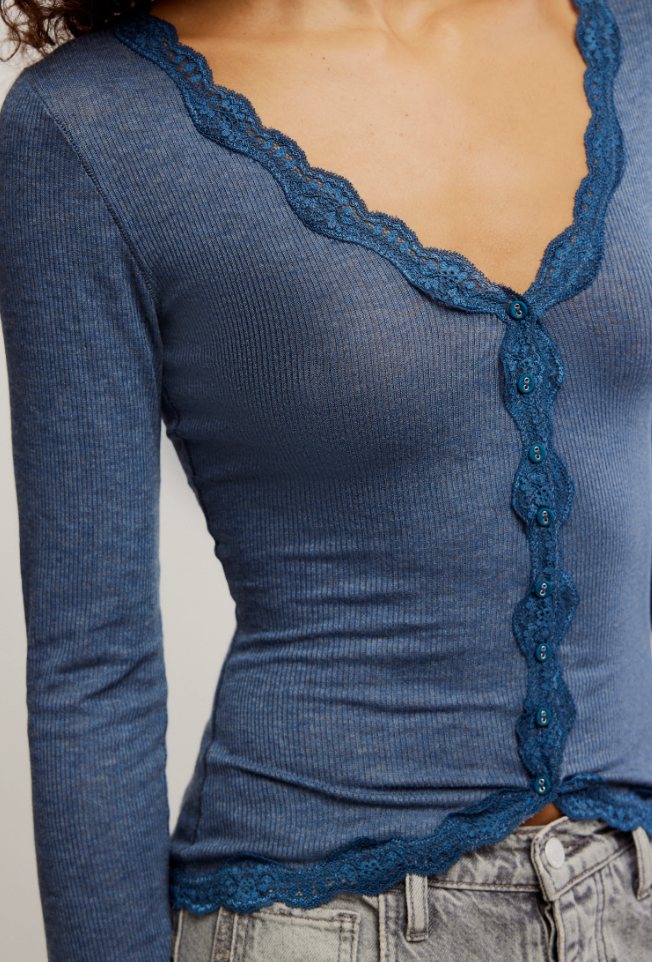 Willow Lace Ribbed Knit Top