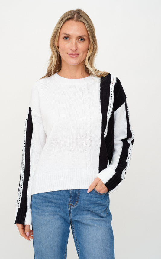 Aspen Striped Colorblock Sweater