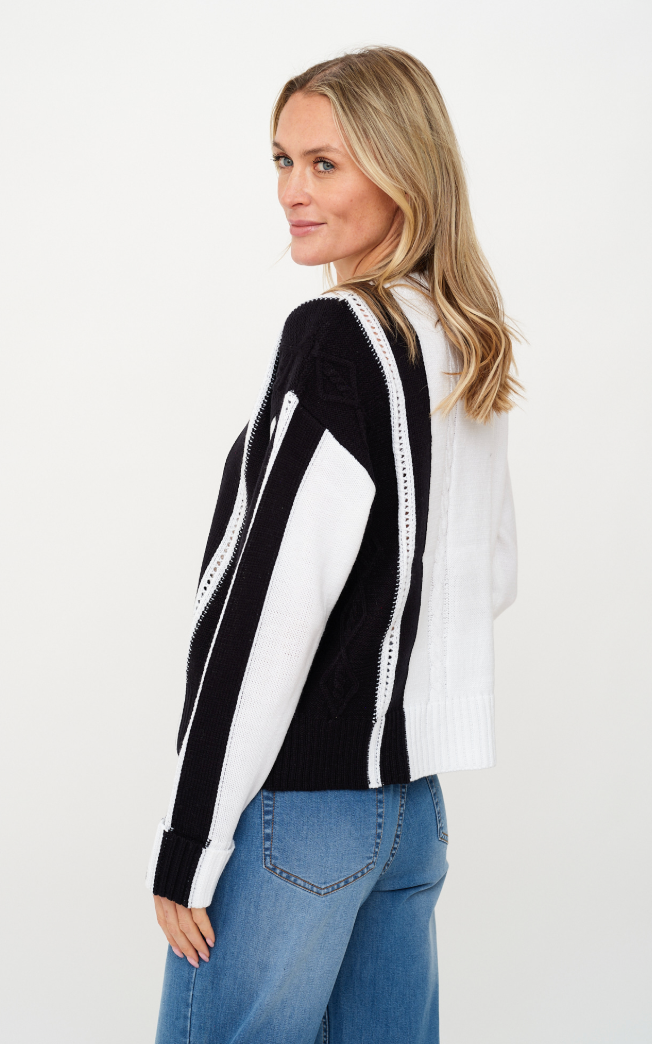Aspen Striped Colorblock Sweater