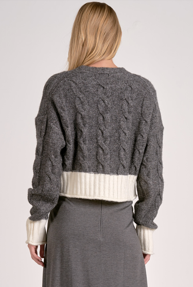 Orla Color Block Cable Knit Cardigan