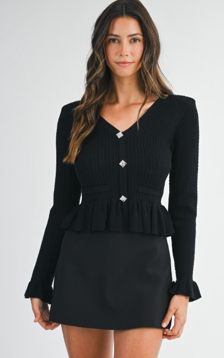 Lilah Ruffle Hem Cardigan