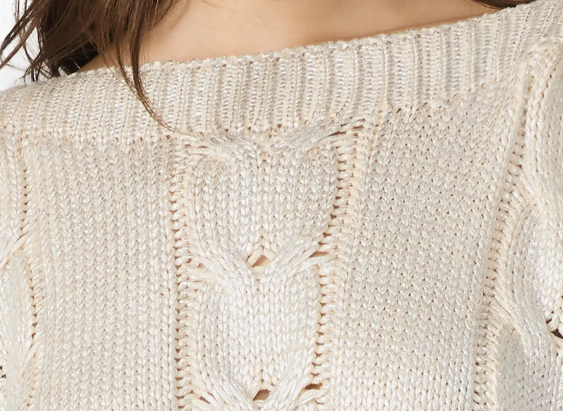 Morgan Cable Knit Metallic Sweater