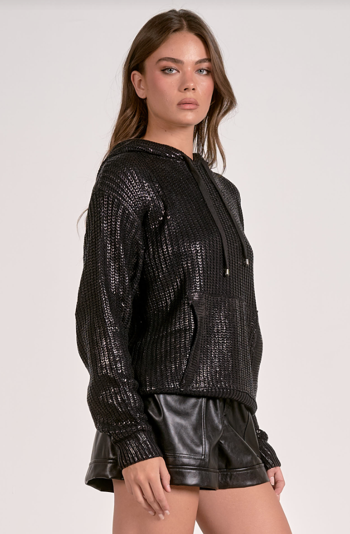 Mariah Metallic Knit Hoodie