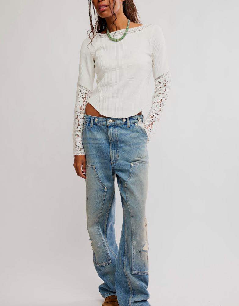 Amber Lace Cuff Top
