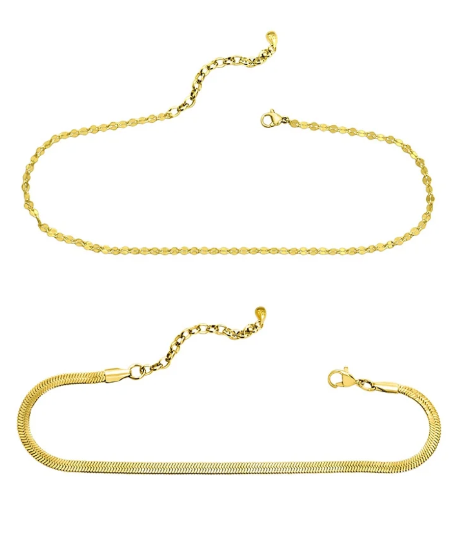 Mirror & Snake Chain Anklet