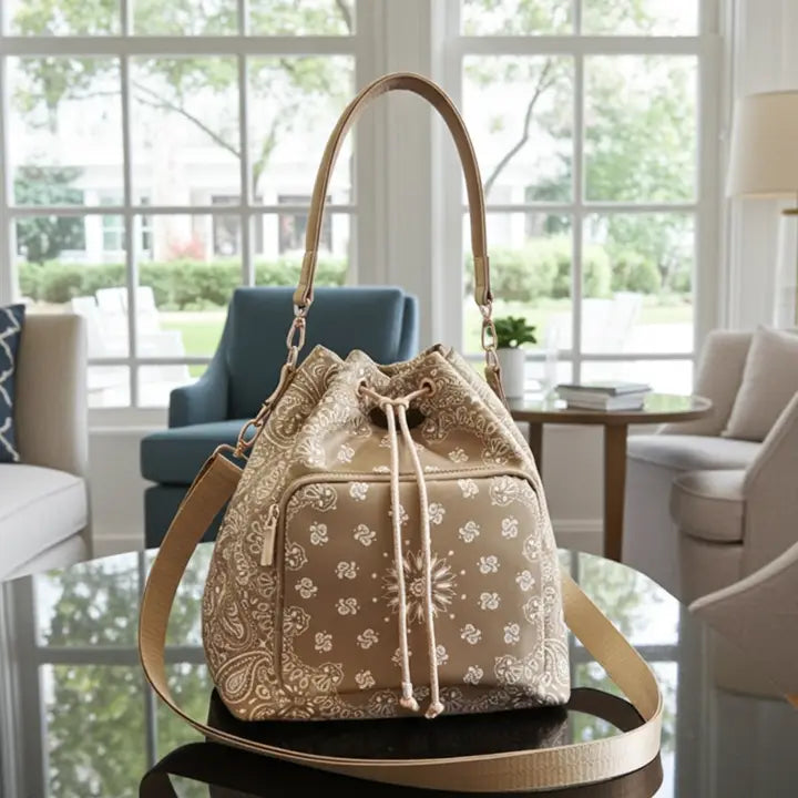 Bandana Print Bucket Bag/Backpack