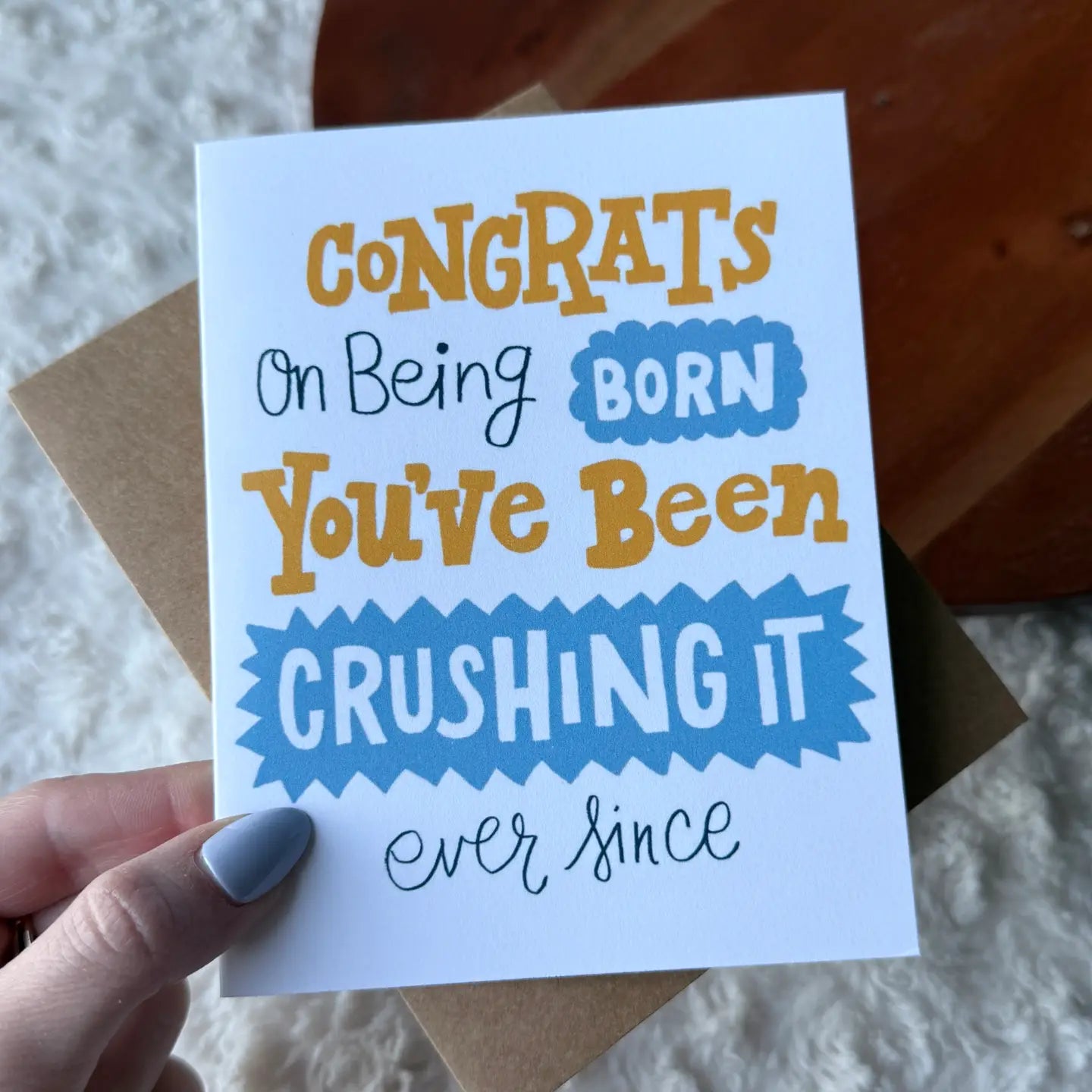 Congrats On Being Born Greeting Card