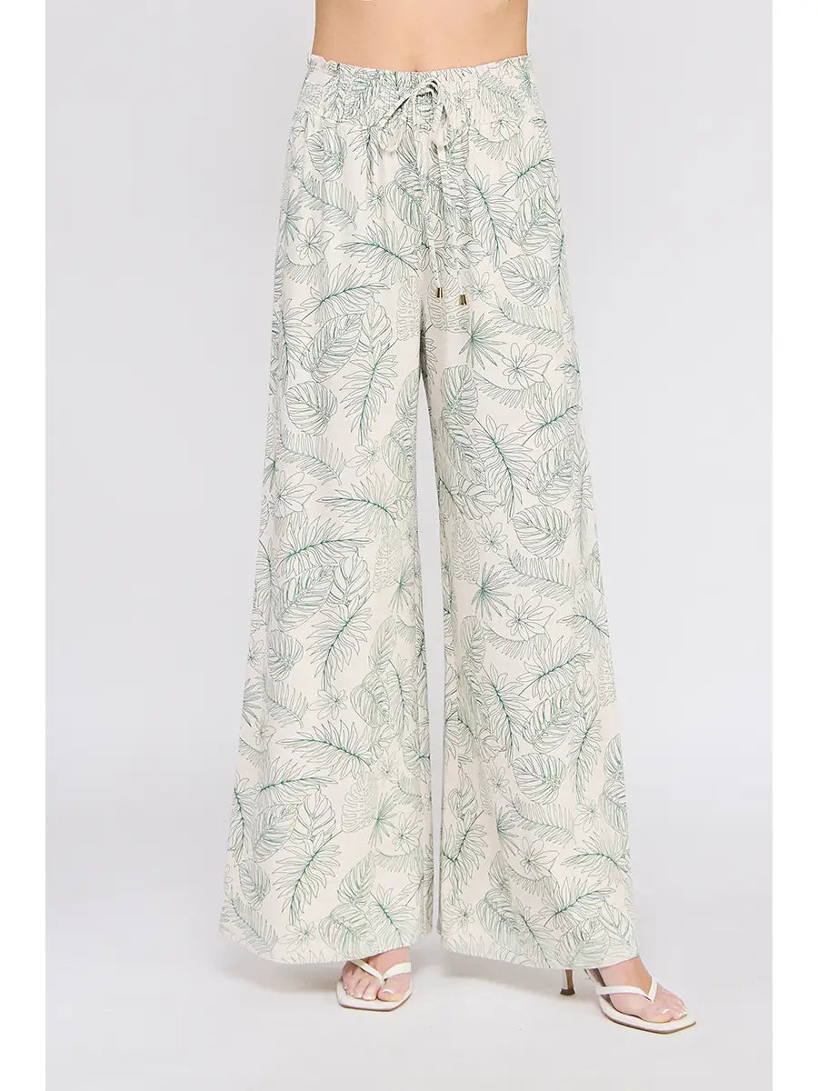 Brynlee Printed Linen Wide Leg Pant