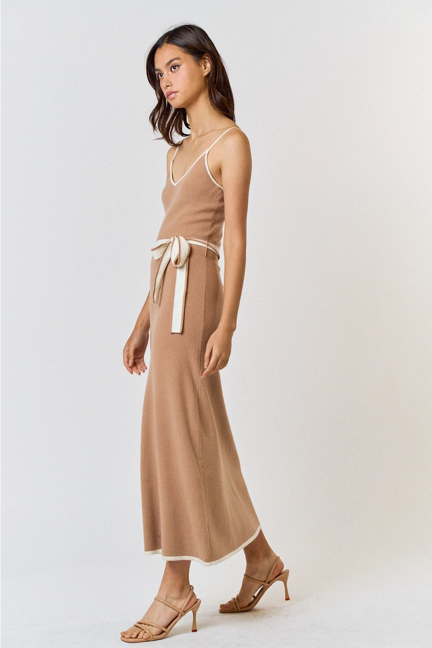 Katalina Knit Waist Tie Midi Dress