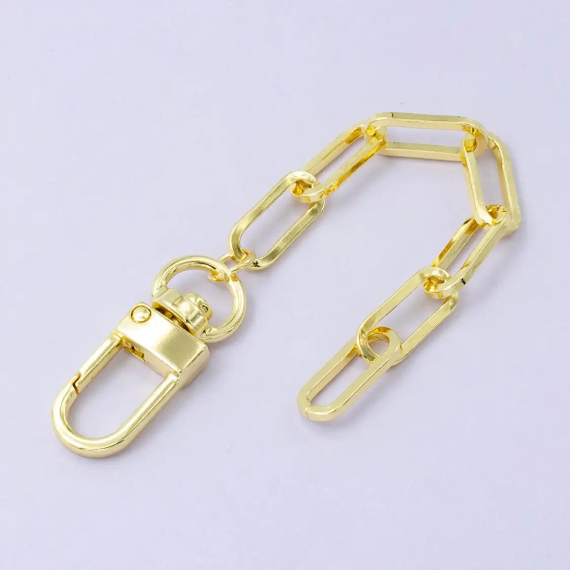 24K Gold Filled Paperclip Chain Link Bag Purse Charm